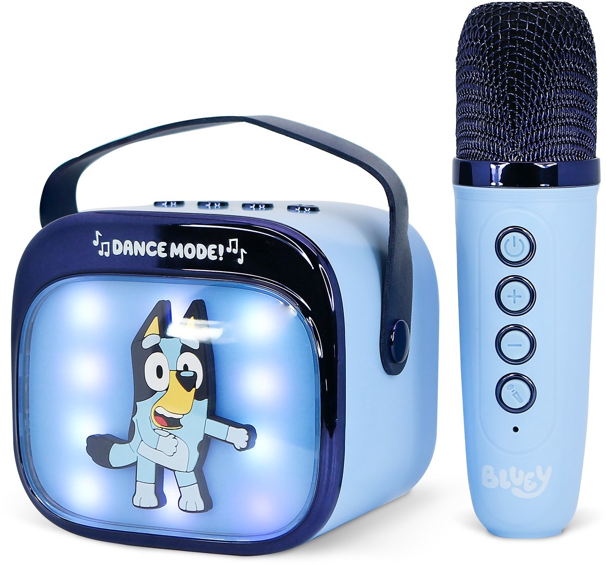 Otl Technologies Bluey – Karaoke-Set für Kinder – kabelloses Mikrofon und Lautsprecher – mit Lichteffekten – Sprachverzerrung