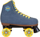 Nijdam Retro-Rollschuhe - Denim Rebel - Jeansblau Gelb - Größe 36