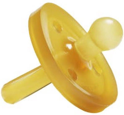 Natursutten-Schnuller aus Gummi – 0–6 Monate – runder Schild – Kirschtülle