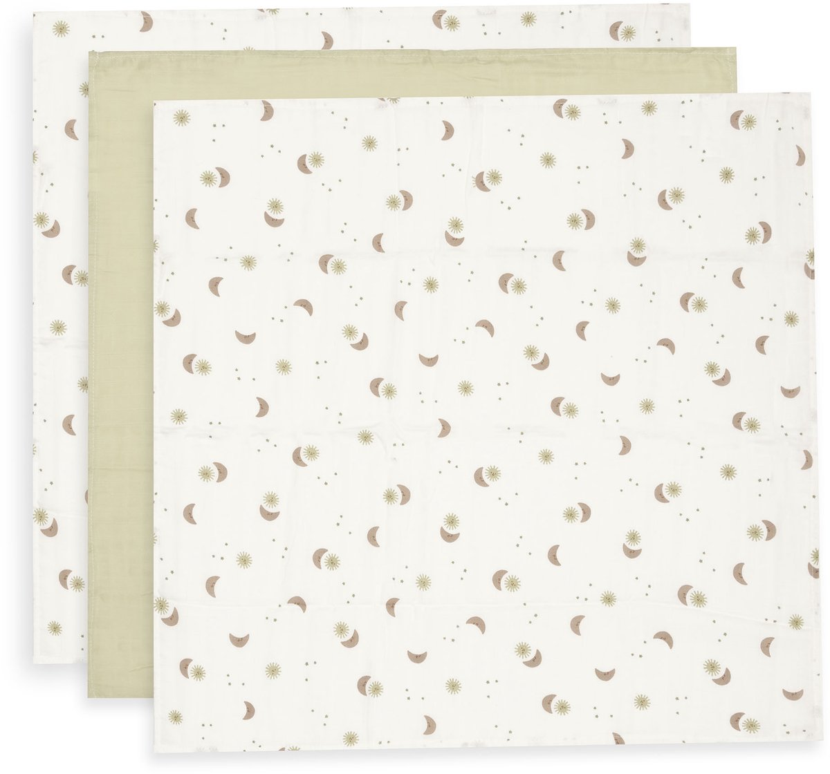 Jollein hydrophiles Tuch klein 70x70cm über dem Mond (3er Pack)