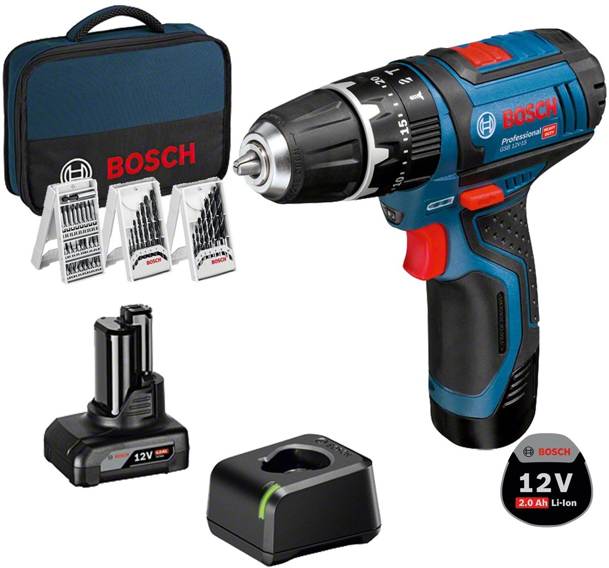 Bosch Professional GSB 12V-15 Vorteilsset 06019b690g