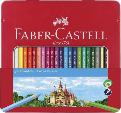Faber Castell Faber Castell FC-115824 farbiger Bleistift Faber-Castell Castle Sechseckbeutel mit 24 Teilen
