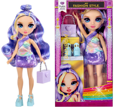 Rainbow High My Fashion Style Violett – 28 cm große Modepuppe mit lila Statement-Outfit und stylischer Handtasche. Tolles Spielzeug oder Geschenk für Kinder im Alter von 4–12 Jahren