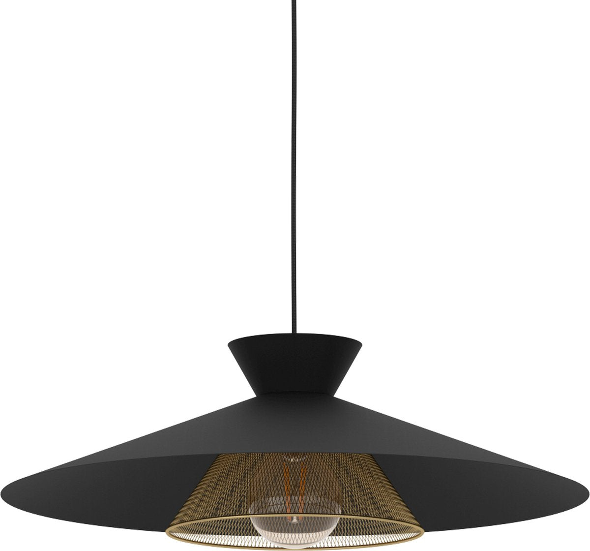 Eglo Grizedale Hängelampe – E27 – ø 50 cm – Schwarz|Gold – Stahl
