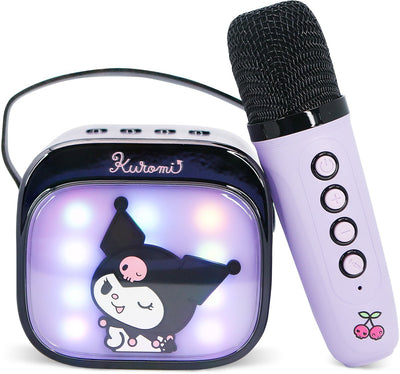 Otl Technologies Kuromi – Karaoke-Set für Kinder – kabelloses Mikrofon und Lautsprecher – mit Lichteffekten – Sprachverzerrung