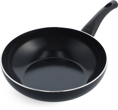 BK Brilliant Wok-Pfanne 28 cm – 3,7 l – PFAS-freie Antihaftbeschichtung – Wok-Pfanne Induktion – Keramikpfanne – ofenfest bis 230 °C – Kaltgriffe – ohne Deckel – Schwarz