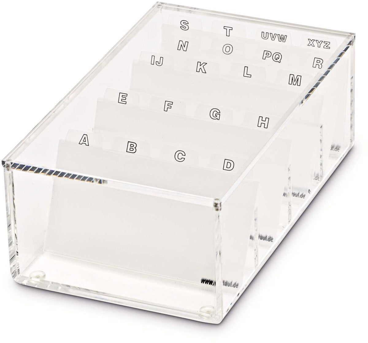 Maul Box für Visitenkarten – transparent – Acryl – 1 Stück – 19,1 x 11,6 x 7,2 cm