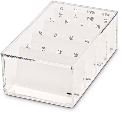 Maul Box für Visitenkarten – transparent – Acryl – 1 Stück – 19,1 x 11,6 x 7,2 cm