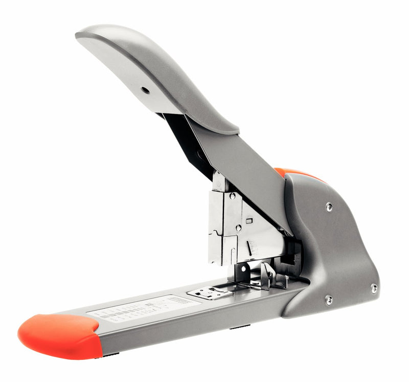 Schneller Hochleistungshefter HD210 – Heften bis zu 210 Blatt – Frontlader – Grauorange