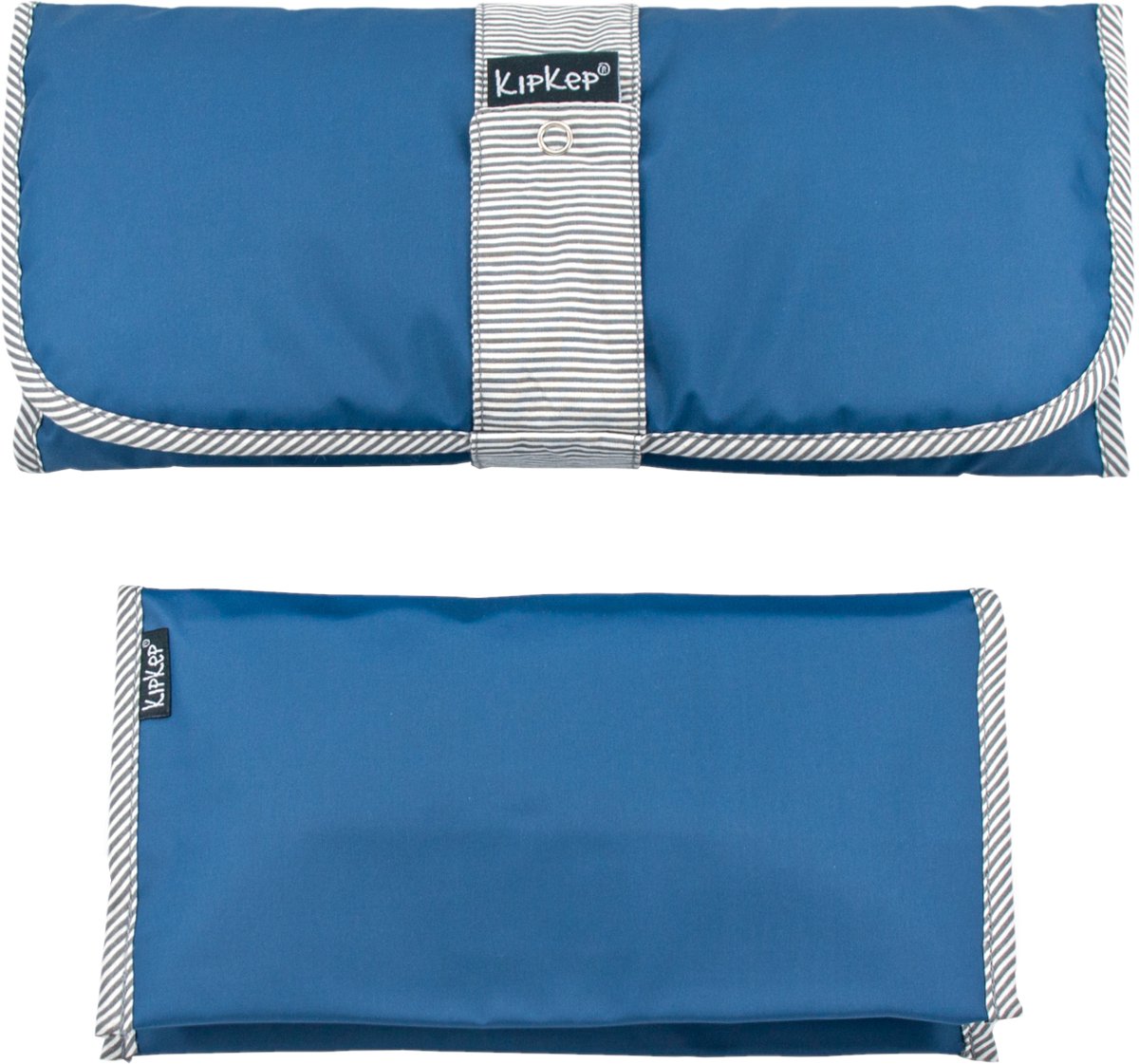 Kipkep Windel-Wickelset – Jeansblau – Wickelset – Wickelunterlage und Windeletui – blau – waschbar – recycelte Materialien