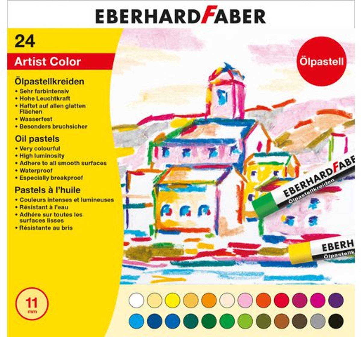Eberhard Faber Eberhard Faber EF-522024 Oliepastelkrijt 11mm Box A 24 STs