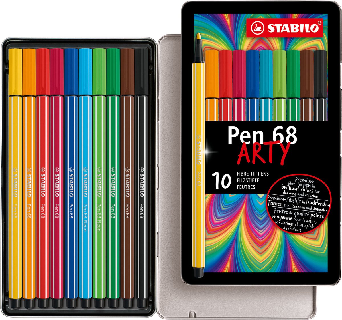 Stabilo Pen 68 in Metall Box, 10KL.