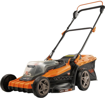 Powerplus Dual Power Akku-Rasenmäher POWDPG75610 – 40 V, 420 mm ø Rasenmäher, ohne Akku und Ladegerät, mit Grasfangkorb und Heckauswurf