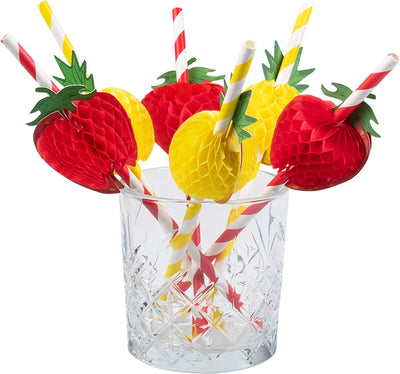 Boland - Set mit 6 Papierstrohhalmen Obst - tropisch - tropisch