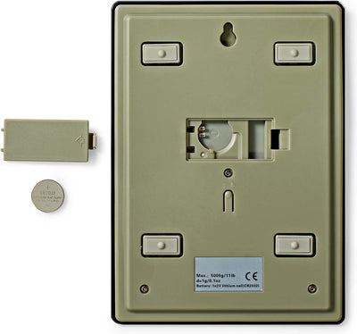 Nedis Küchenwaage – digital – Glas-Kunststoff – Batterie CR 2032 – Schwarz