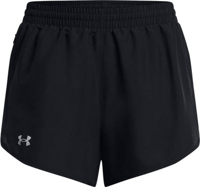 Under Armour ua Fly by 3'' Shorts-Blk Damen-Sporthose – Schwarz – Weiß – reflektierend