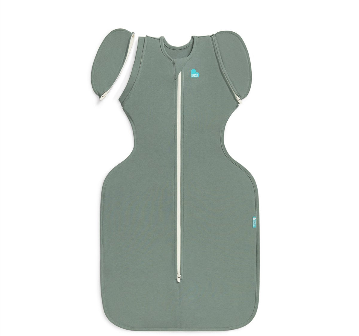 Love to dream™ Babyschlafsack swaddle up™ – reduzierendes Pucken – Baby 3–6 Monate – 6–8,5 kg – ganzjährig – dunkles Oliv