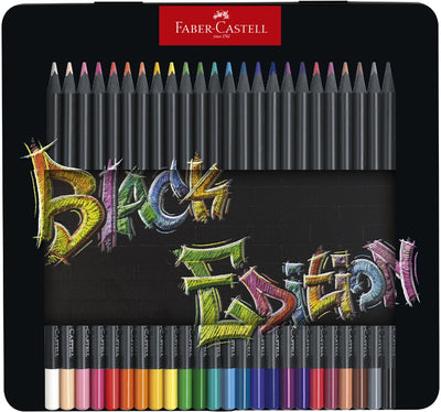 Faber-Castell Buntstifte – Black Edition – 36 Stück im Blechetui – FC-116437