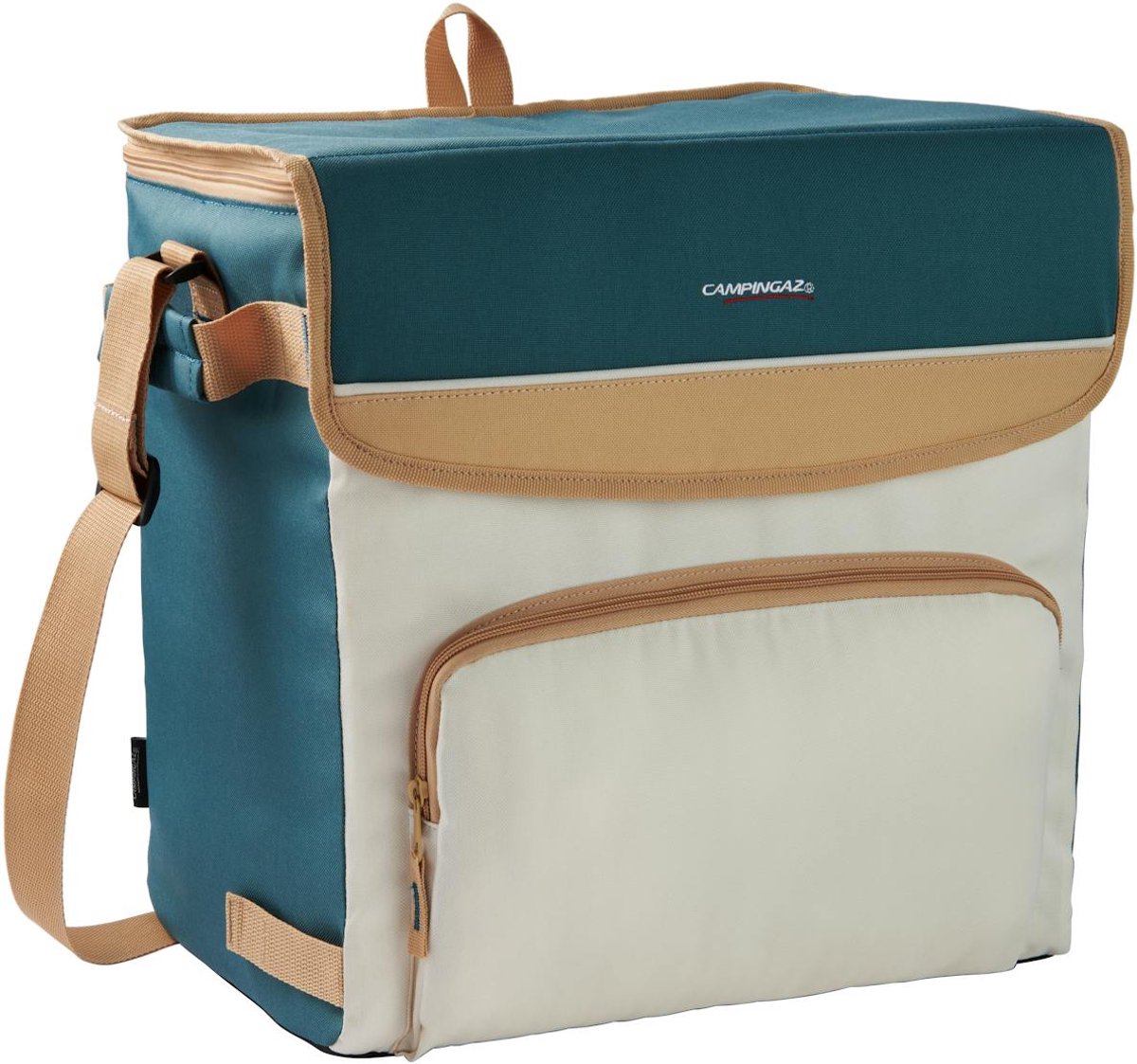 Campingaz Fold'n Cool Minimaxi 30l Kühltasche – 12x 1,5 Liter – antibakterielles Futter – Grün Beige Weiß