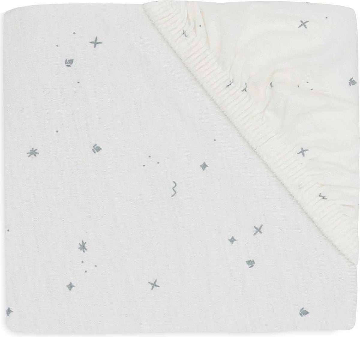 Jollein Baby – Spannbettlaken Jersey 70 75 x 140 150 cm – Babybett – weiche Baumwolle – funkelndes Seegrün