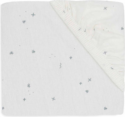 Jollein Baby – Spannbettlaken Jersey 70 75 x 140 150 cm – Babybett – weiche Baumwolle – funkelndes Seegrün