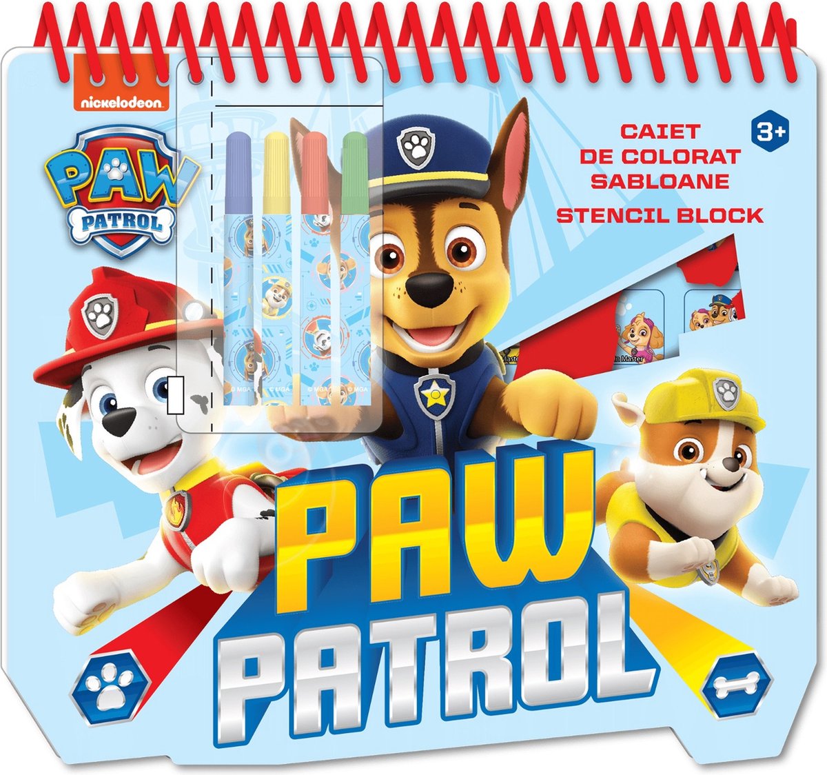 Pfotenpatrouille Schablone Zeichnung Block A4