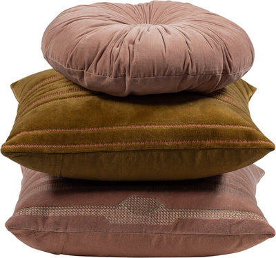 Woood Feis Kissen – Samtstoff – Rosa Natur – 3er-Set