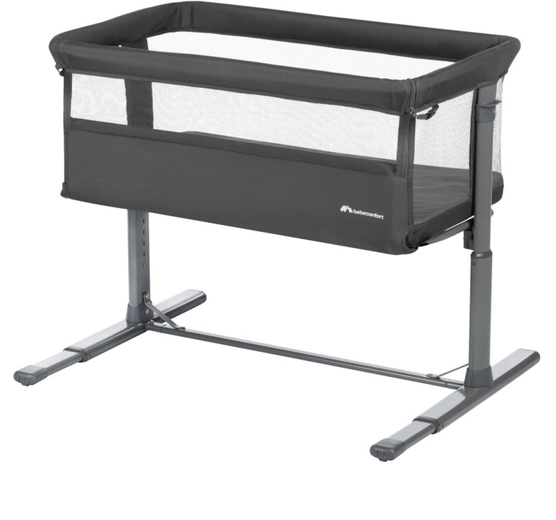 Bebeconfort Zina Beistellbett – Mineralgraphit – 2-in-1-Babybett – höhenverstellbar