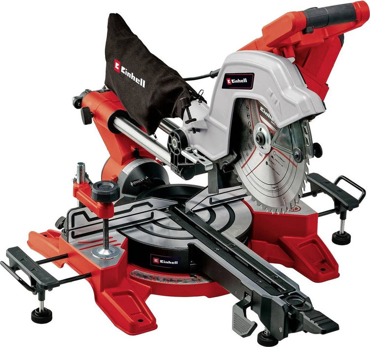Einhell elektrische Radial-Kapp- und Gehrungssäge TE-SM 10 l Dual – 1800 W – ø254 mm – Sägekopf nach links und rechts neigbar – mit Laser – inkl. Sägeblatt mit 48 Zähnen