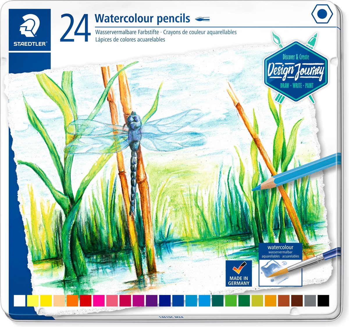 Staedtler Design Journey – Aquarell-Buntstifte – Metalletui 24-tlg