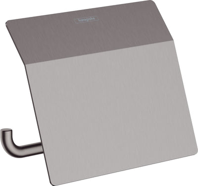 Hansgrohe Addstoris Toilettenpapierhalter mit Klappe, gebürstetes Schwarzchrom