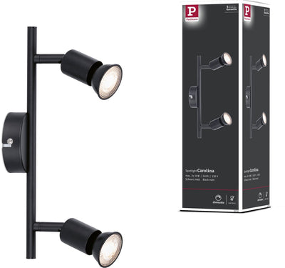 Paulmann Strahler Carolina GU10 230V max. 2x10w dimmbar schwarz matt