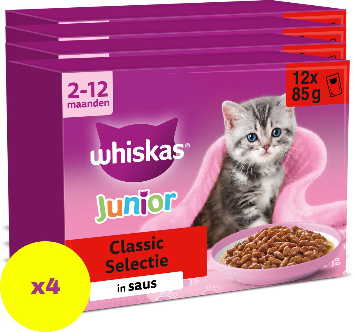 Whiskas Multipack -Beutel -Junior -Auswahlfleisch in Sauce