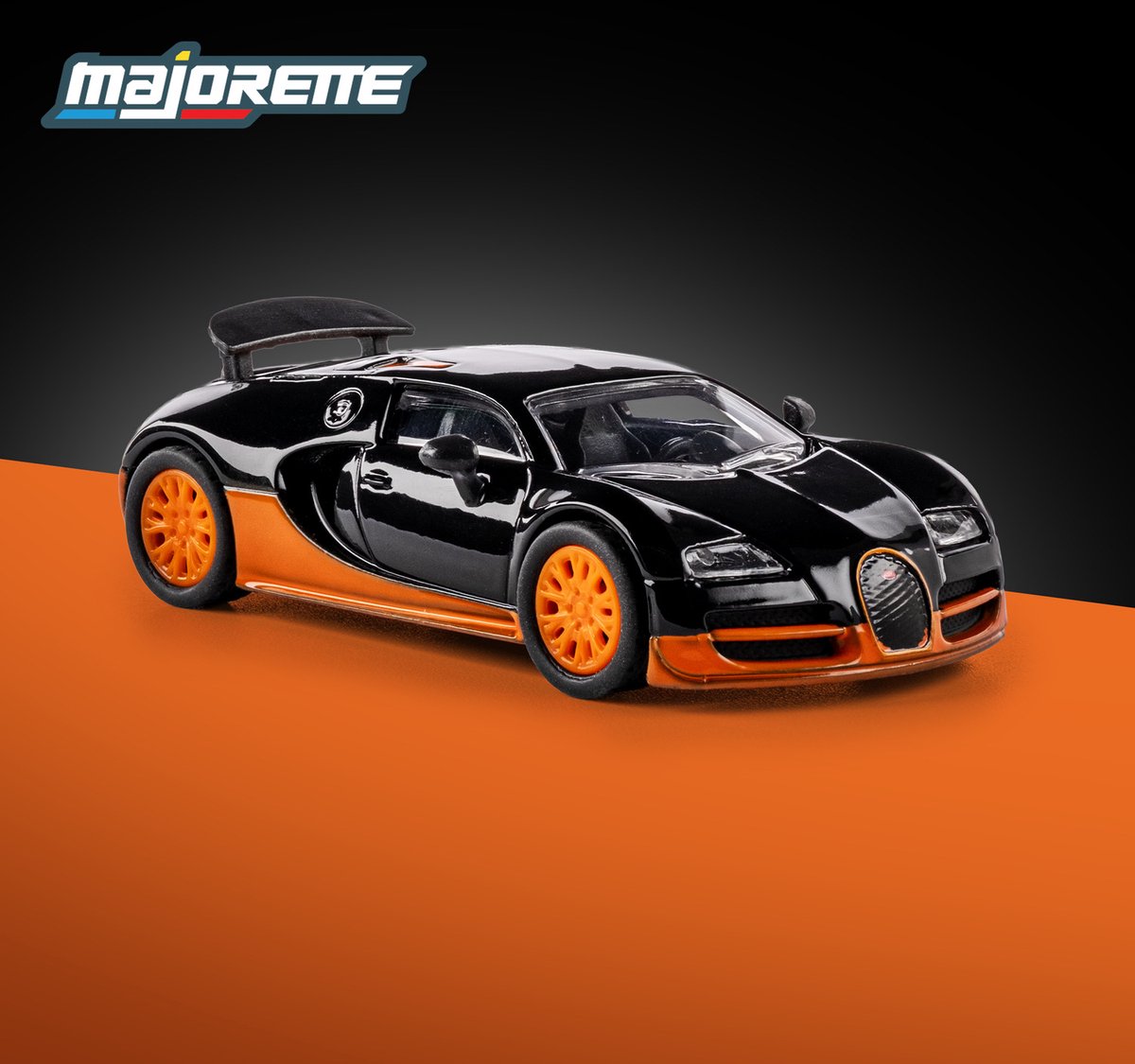 Majorette Bugatti Veyron 16.4 s.s. '05, schwarzorange (col.)