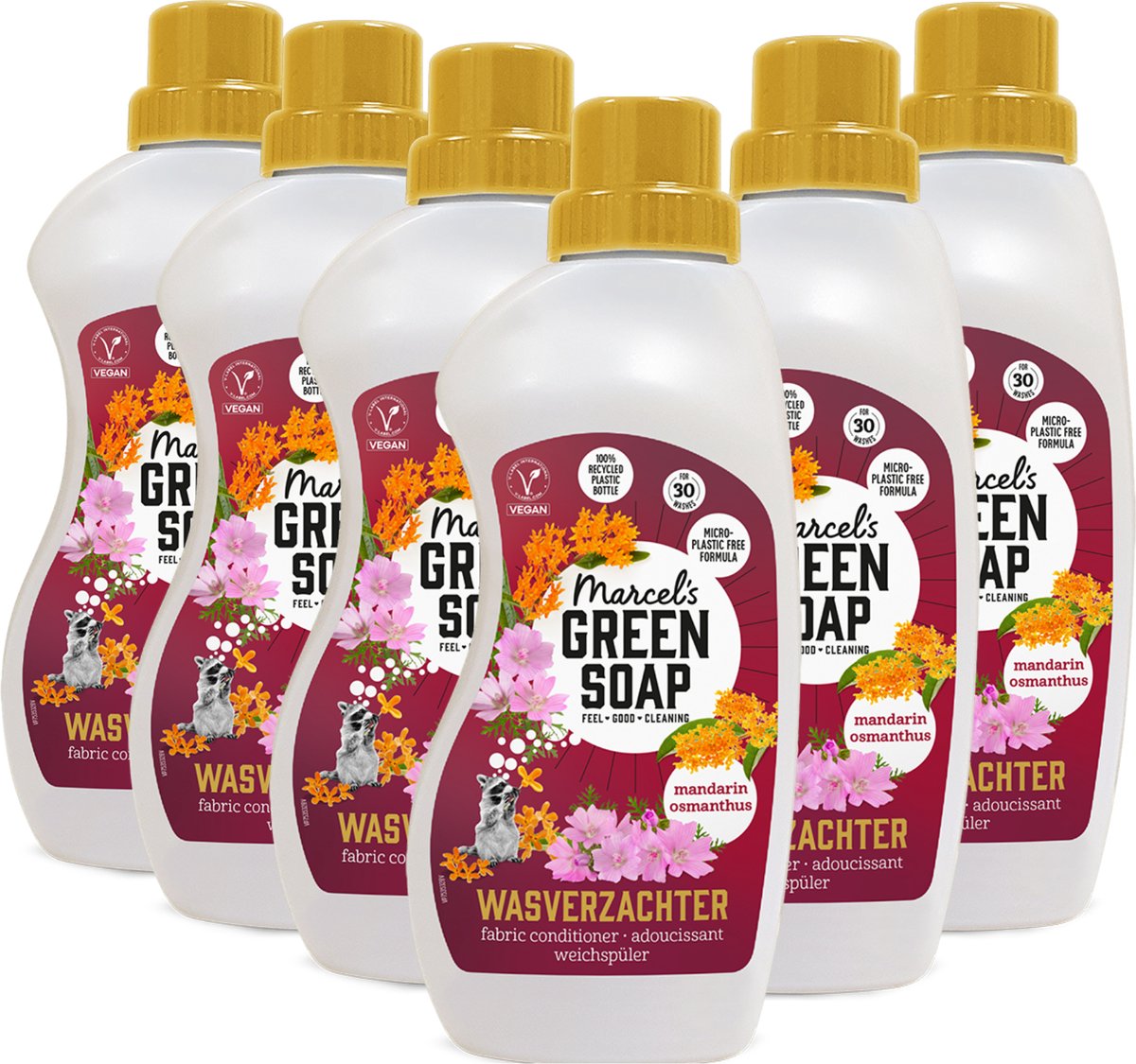 Marcel's grüner Seifen-Weichspüler – Mandarine Osmanthus – 6 x 750 ml – 180 Wäschen