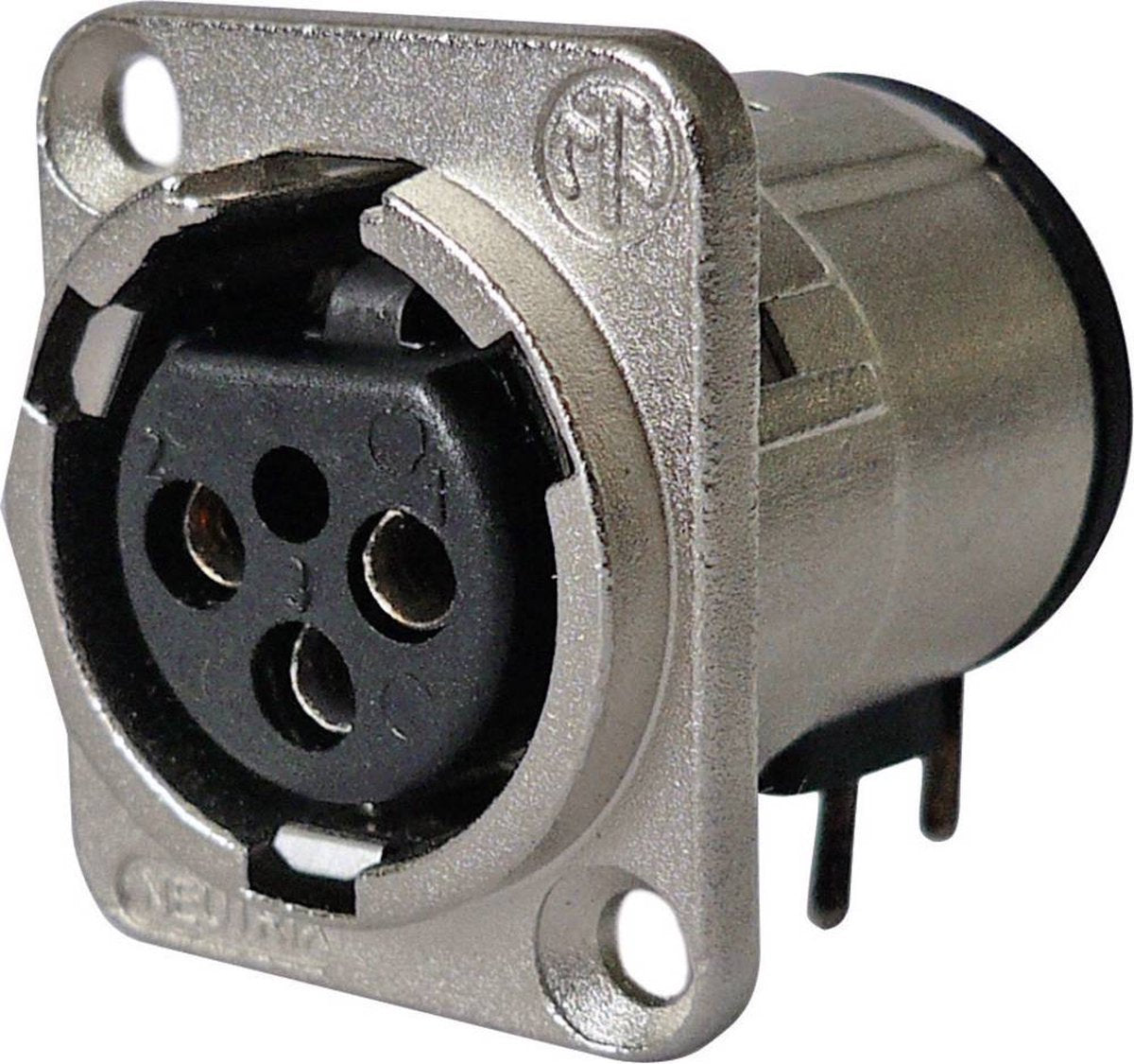 Neutrik NC3FD-H-0 XLR-Stecker Flanschbuchse, Kontakte abgewinkelt Polzahl: 3 Silber 1 Stück(e)