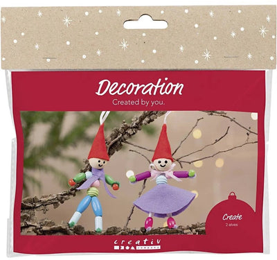 Creativ Company Mini-Hobby-Set Dekoration, Weihnachtszwerge, verschiedene Farben, 1 Box