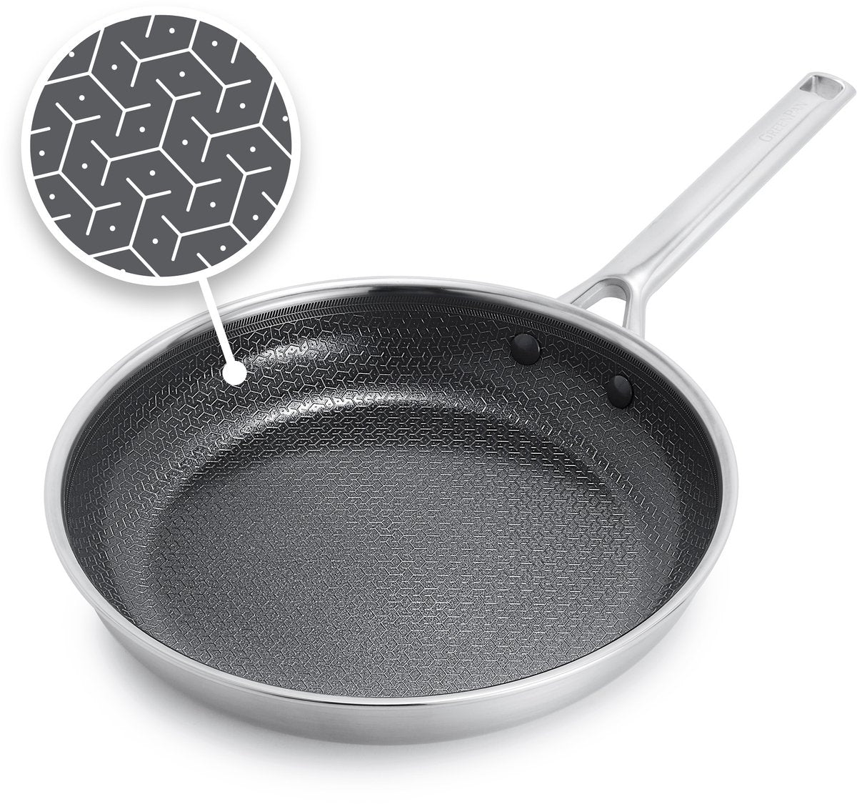 Greenpan Apex Bratpfanne – 24 cm – Wabenkeramik – PFA-frei – Induktionsbratpfanne – ofenfest bis 220 °C – spülmaschinenfest – Edelstahlgriffe – Edelstahl