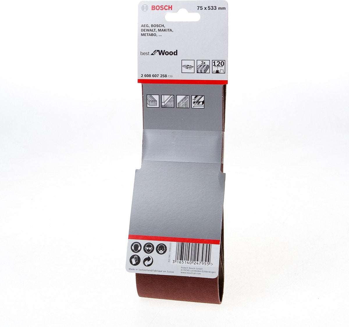 Bosch 3 Reifen 75x533 bestes Holz+Lack, 120