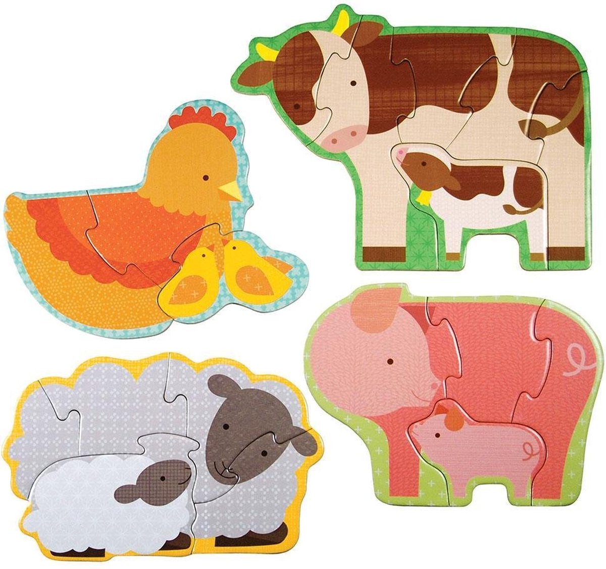 Petit Collage Baby-Tier-Bauernhof-Puzzle – Lernspielzeug aus Pappe.