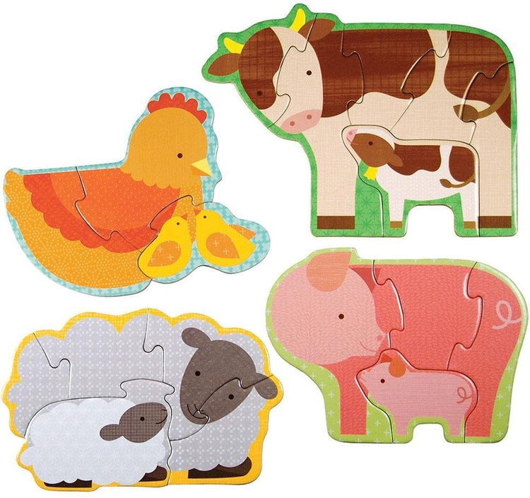 Petit Collage Baby-Tier-Bauernhof-Puzzle – Lernspielzeug aus Pappe.
