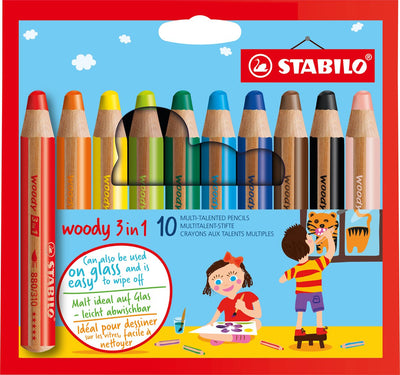 Stabilo Woody 3in1 farbige Stifte - 10 Farben