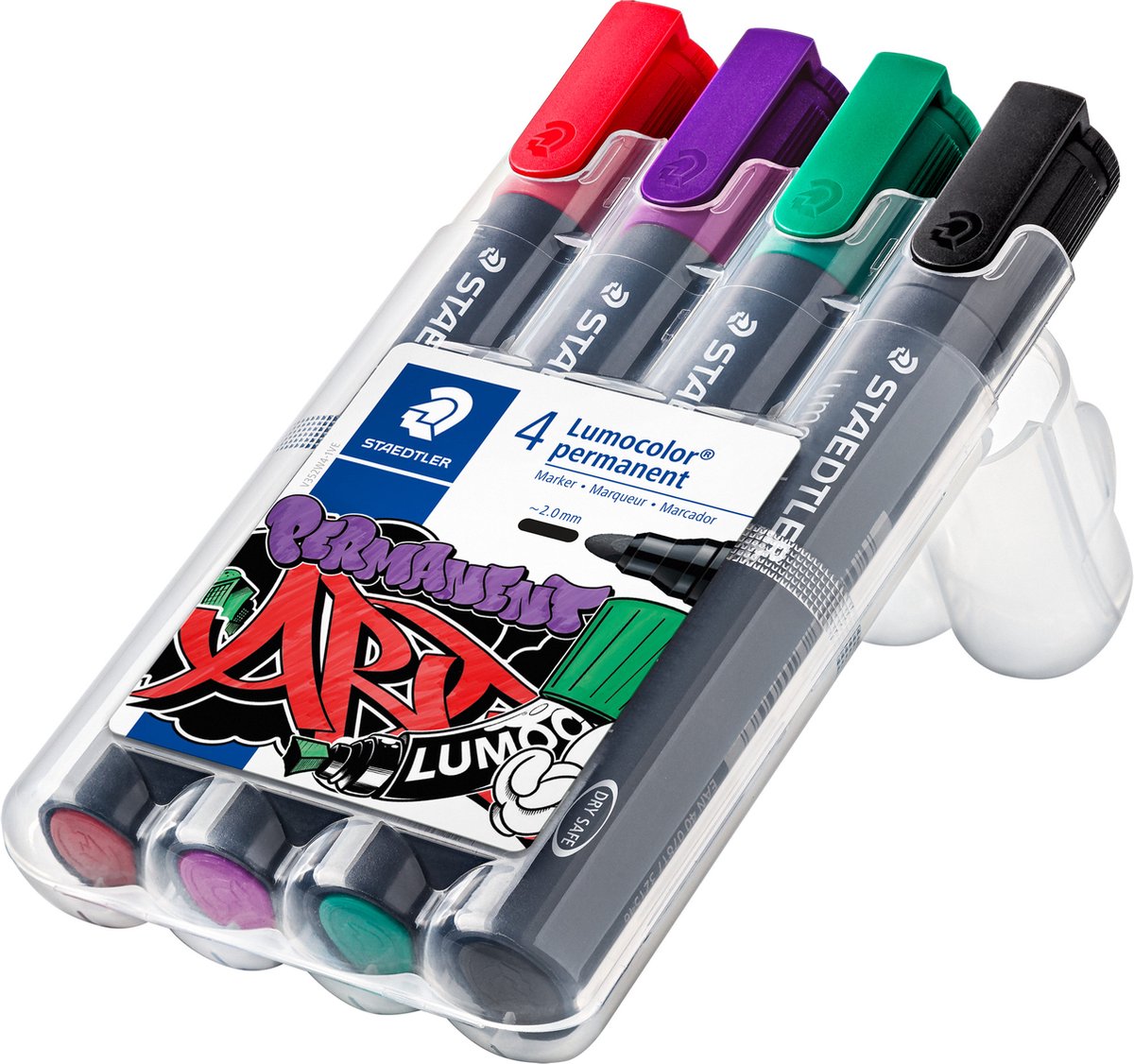 Staedtler Lumocolor Permanentmarker mit runder Spitze - Box 4 Stk
