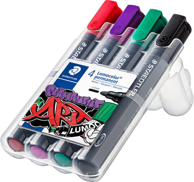 Staedtler Lumocolor Permanentmarker mit runder Spitze - Box 4 Stk