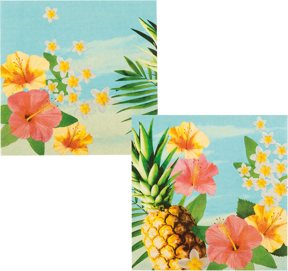 Boland - Set mit 20 Papierservietten Paradise - Tropical - Hawaii - Mottoparty - Gartenparty - Geburtstag