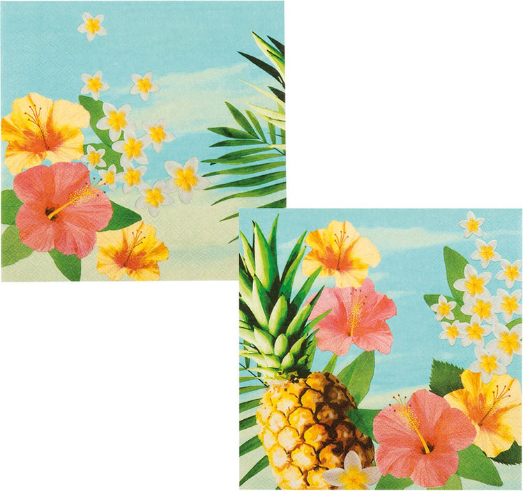 Boland - Set mit 20 Papierservietten Paradise - Tropical - Hawaii - Mottoparty - Gartenparty - Geburtstag
