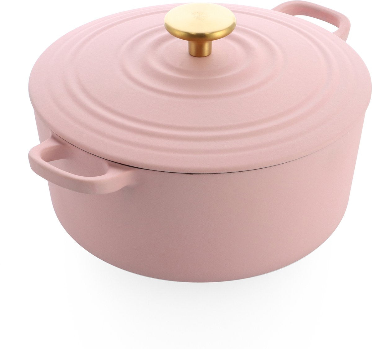 BK Burgunderrote Bratpfanne 24 cm – 4,2 l – ohne PFAS-freie Antihaftbeschichtung – Induktionsbratpfanne – ofenfest bis 230 °C – emailliertes Gusseisen – Blush Pink