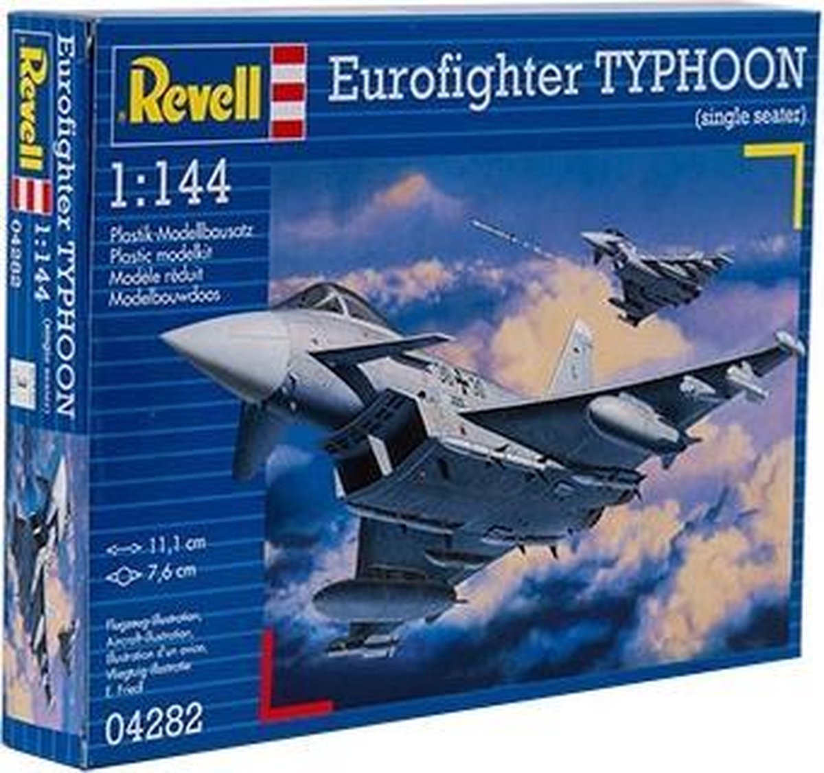 Revell Modellbausatzauto – 04282 Eurofighter Typhoon – Einsitzer aus Kunststoff – 1:144 – Modellbau