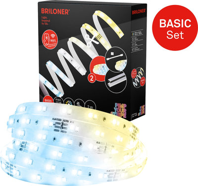 Briloner Pimp Your Stripe Starterset LED-Streifen 2m, WLAN, CCT, Sprachsteuerung