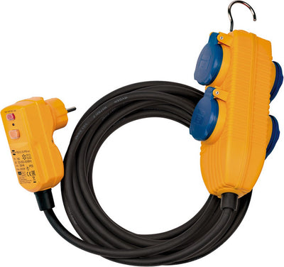 Brennerstuhl Fi IP54-Schutz-Adapterkabel mit Powerblock (4-fach-Verlängerung für Outdoor IP54, 5 m Kabel, mit Personenschutzschalter)